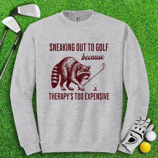 Sneaking Out to Golf Raccoon Crewneck - TeeHee Golf Gear