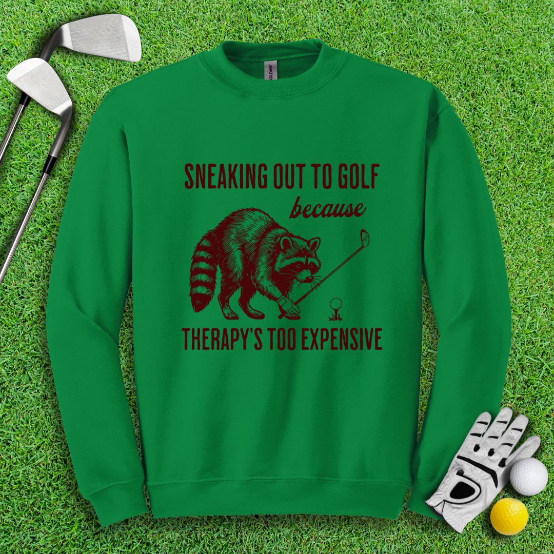 Sneaking Out to Golf Raccoon Crewneck - TeeHee Golf Gear