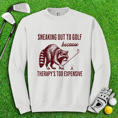 Sneaking Out to Golf Raccoon Crewneck - TeeHee Golf Gear