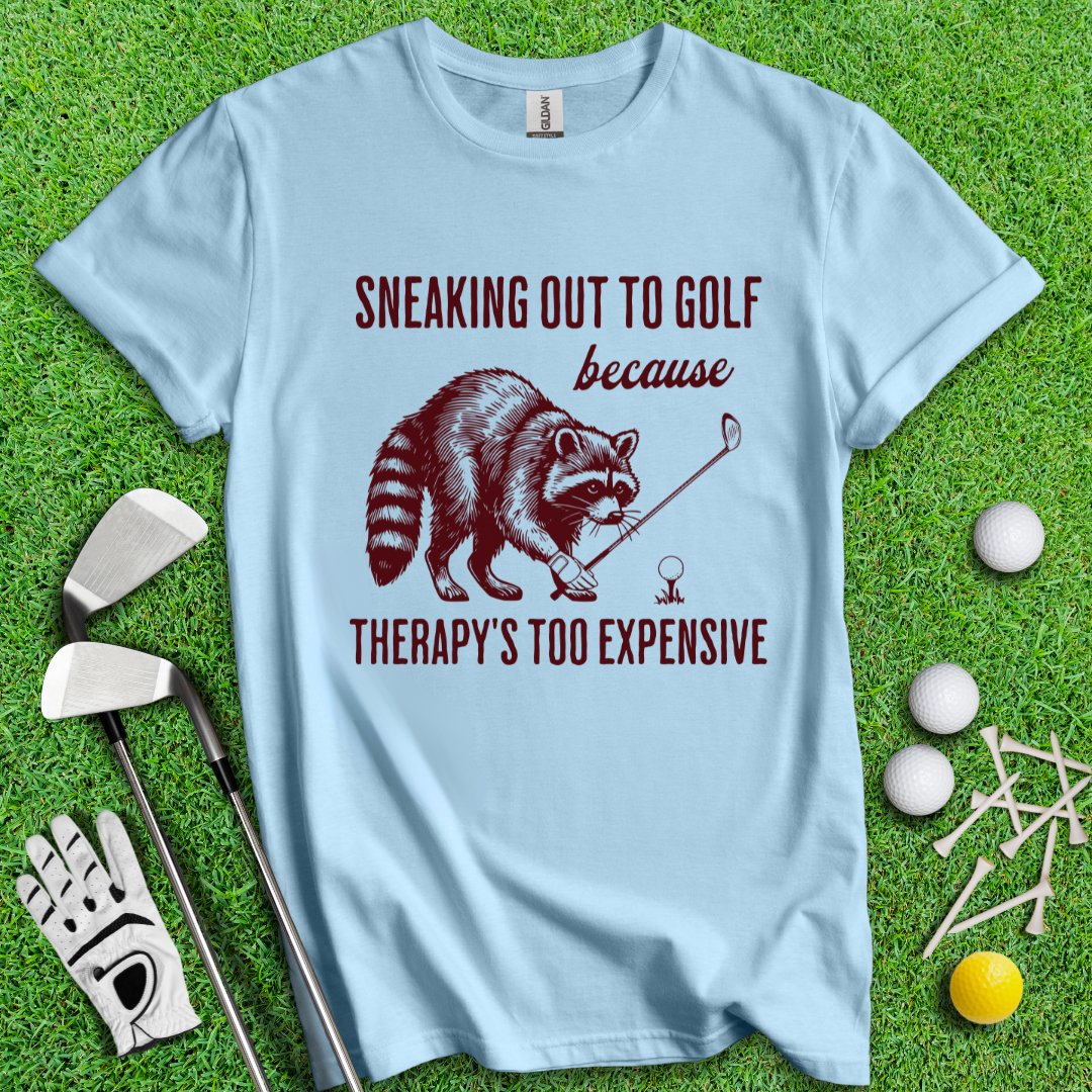 Sneaking Out to Golf Raccoon T-shirt - TeeHee Golf Gear