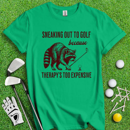 Sneaking Out to Golf Raccoon T-shirt - TeeHee Golf Gear