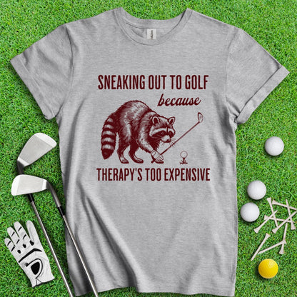 Sneaking Out to Golf Raccoon T-shirt - TeeHee Golf Gear