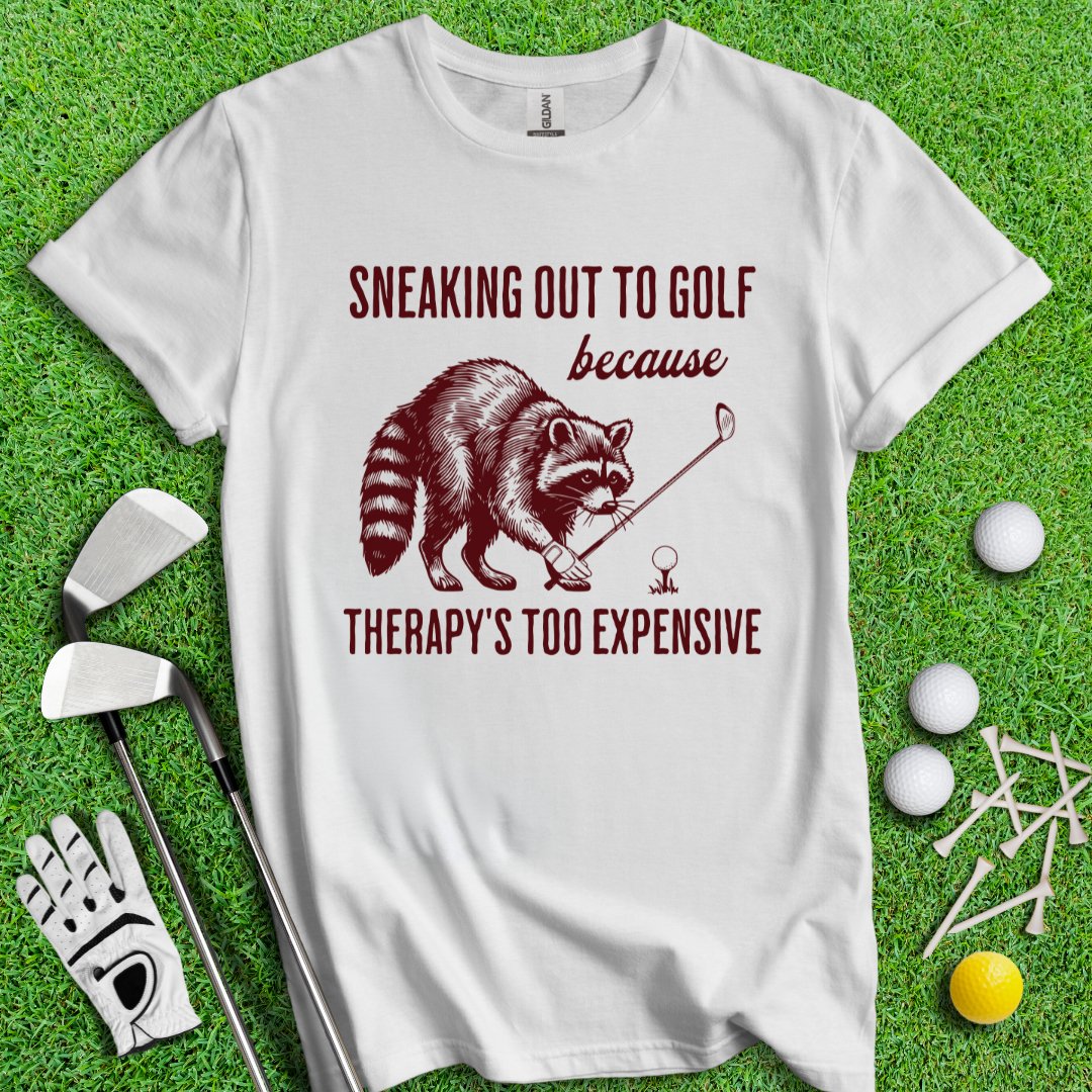 Sneaking Out to Golf Raccoon T-shirt - TeeHee Golf Gear