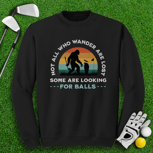 Some Just Looking for Bigfoot and Golf Balls Crewneck - TeeHee Golf Gear