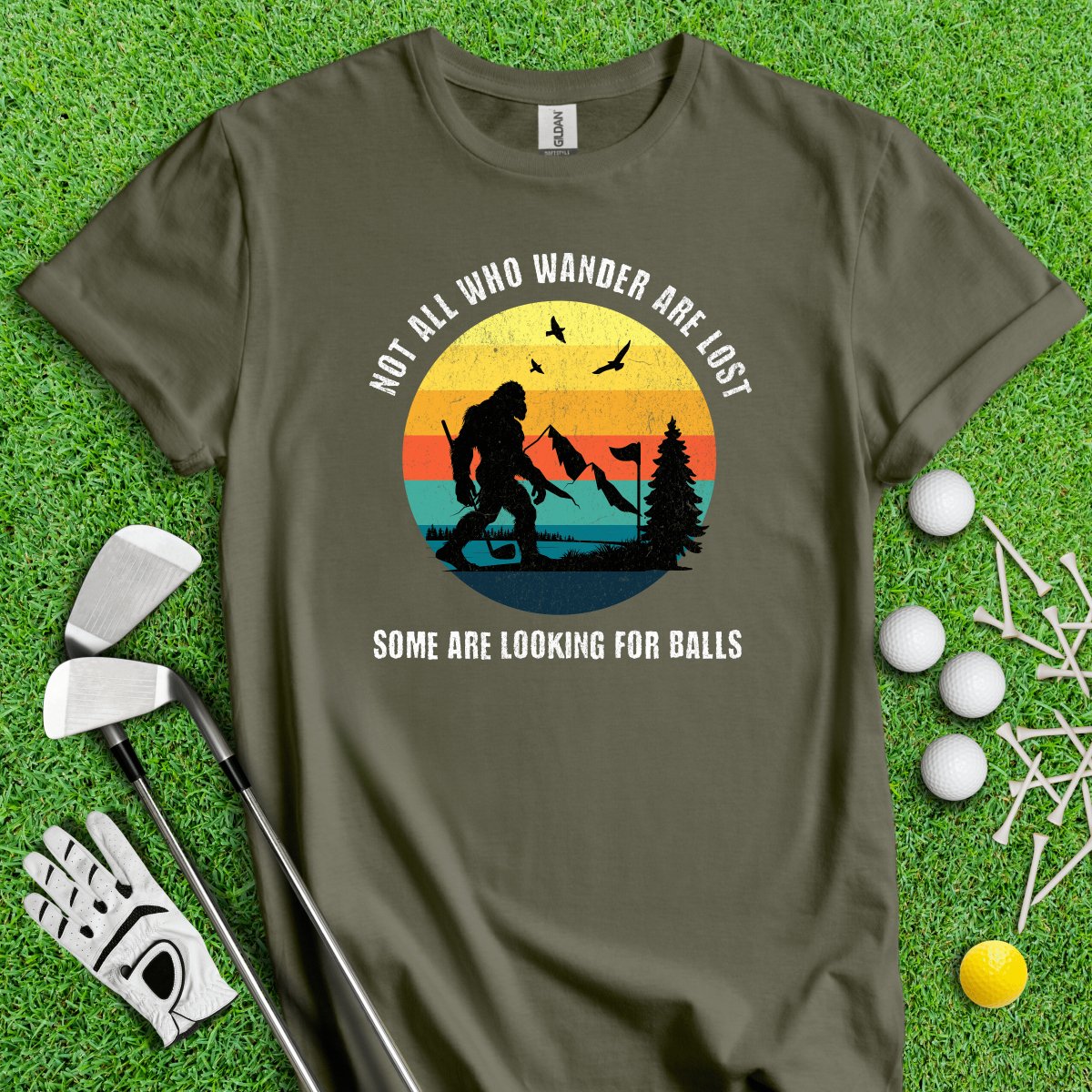 Some Just Looking for Bigfoot and Golf Balls T - Shirt - TeeHee Golf Gear