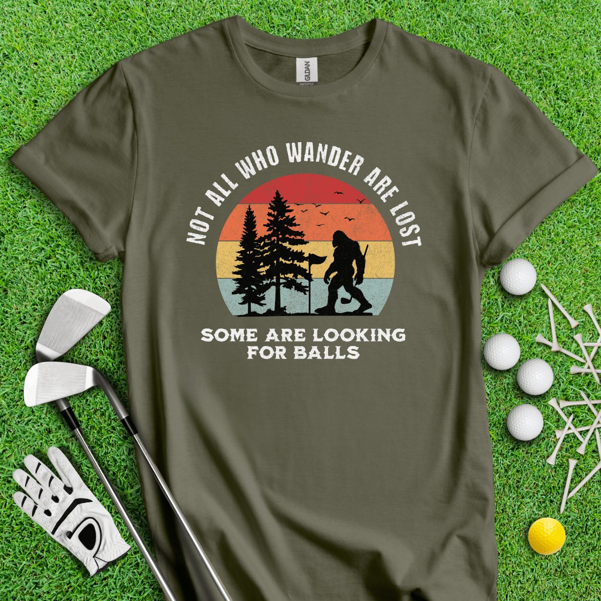 Some Just Looking for Bigfoot and Golf Balls T - Shirt - TeeHee Golf Gear