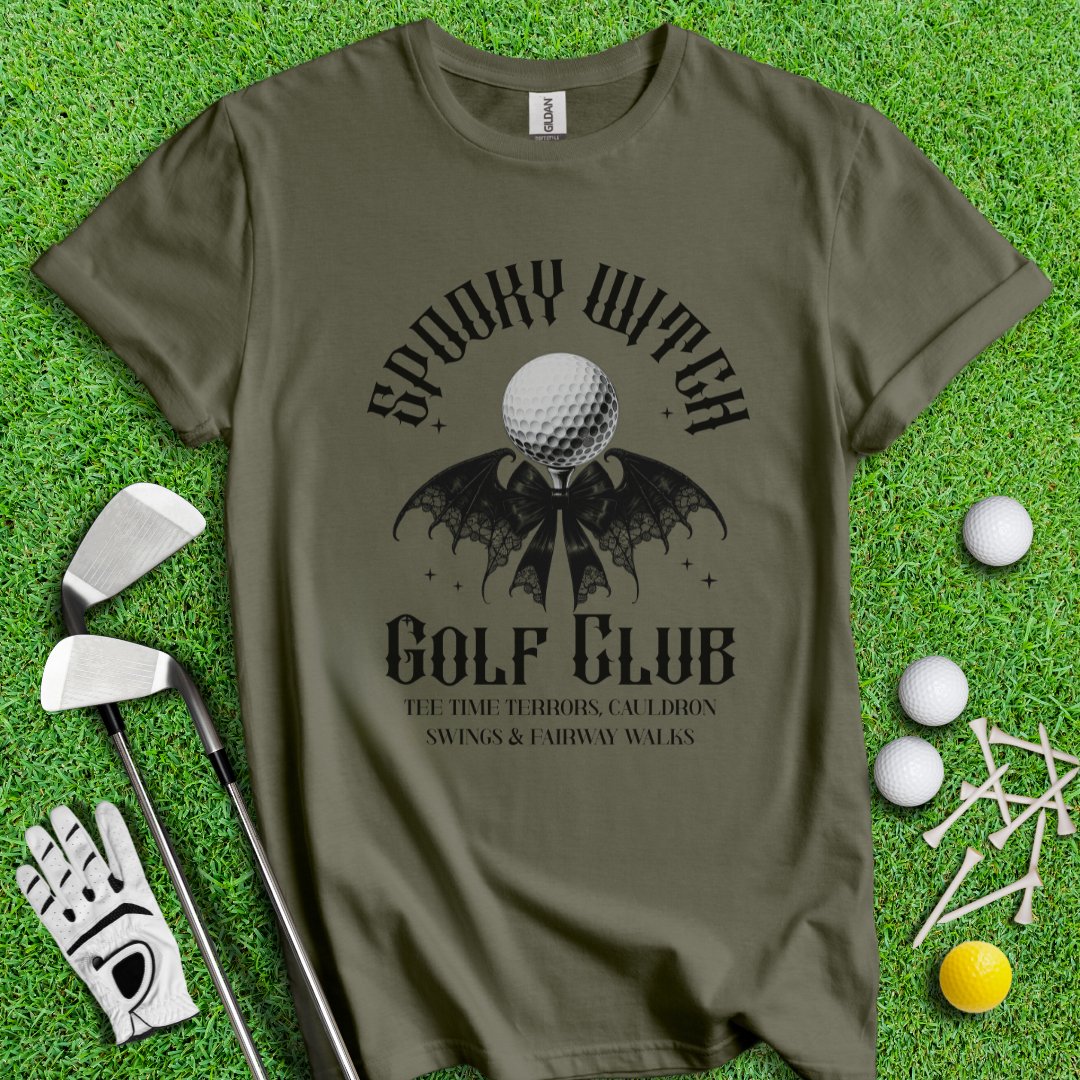 Spooky Witch Golf Club T-Shirt - TeeHee Golf Gear