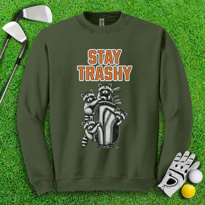 Stay Trashy Raccoon Golf Crewneck - TeeHee Golf Gear