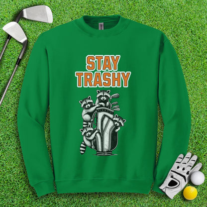 Stay Trashy Raccoon Golf Crewneck - TeeHee Golf Gear