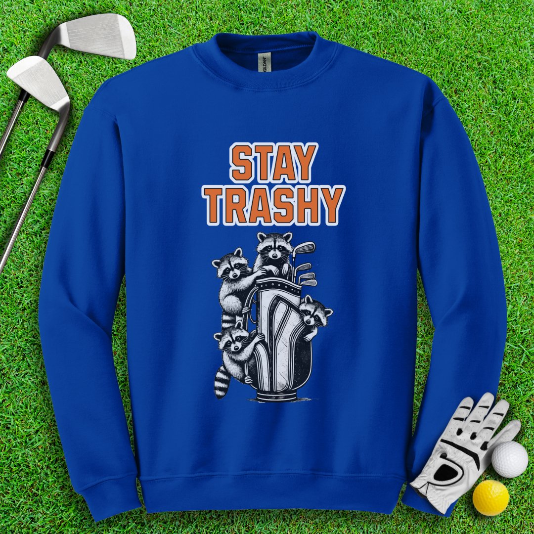 Stay Trashy Raccoon Golf Crewneck - TeeHee Golf Gear
