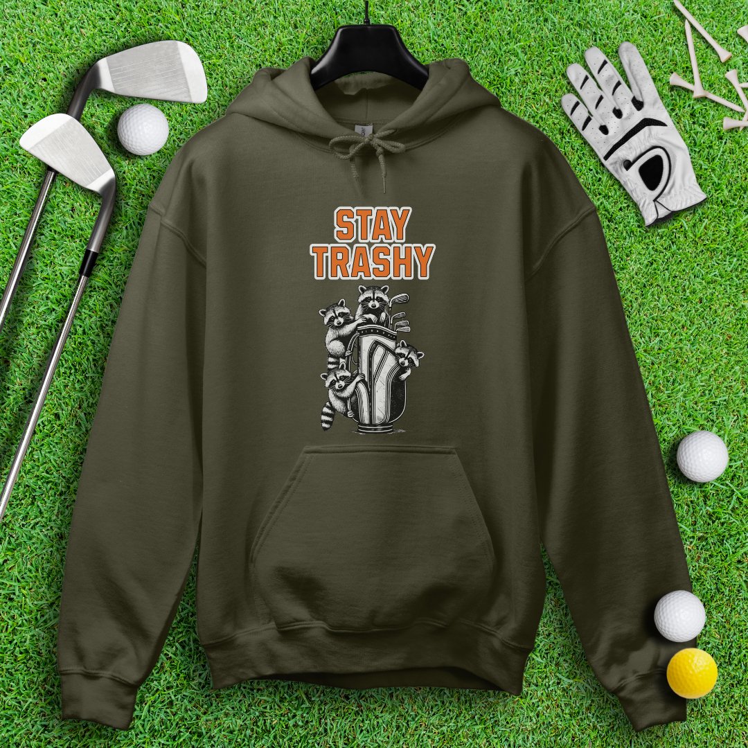 Stay Trashy Raccoon Golf Hoodie - TeeHee Golf Gear