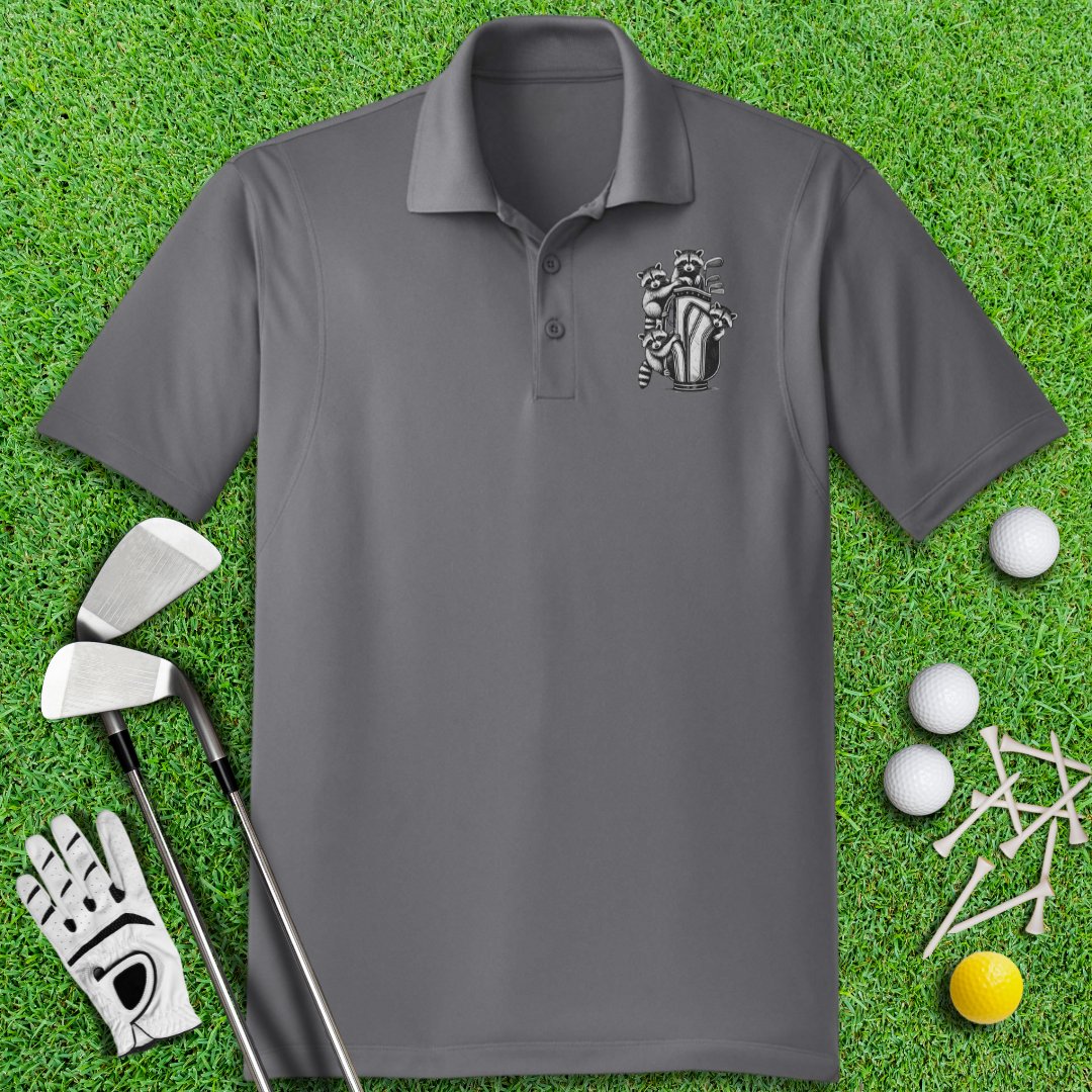 Stay Trashy Raccoon Golf Polo Shirt - TeeHee Golf Gear