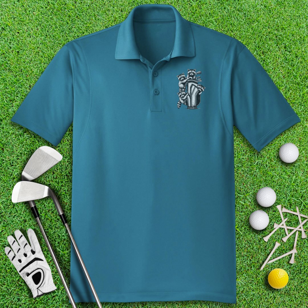 Stay Trashy Raccoon Golf Polo Shirt - TeeHee Golf Gear