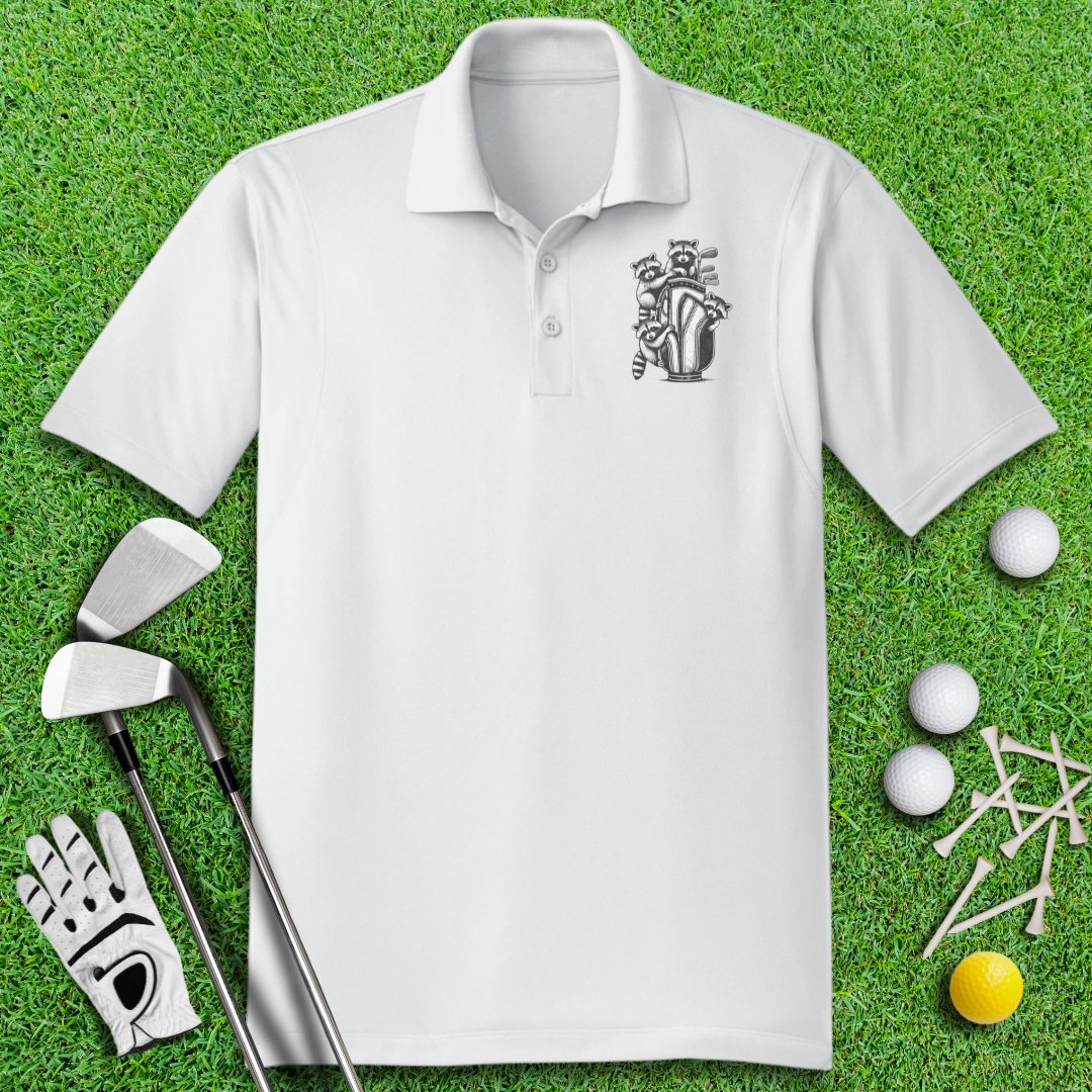 Stay Trashy Raccoon Golf Polo Shirt - TeeHee Golf Gear