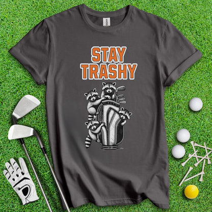 Stay Trashy Raccoon Golf T-Shirt - TeeHee Golf Gear