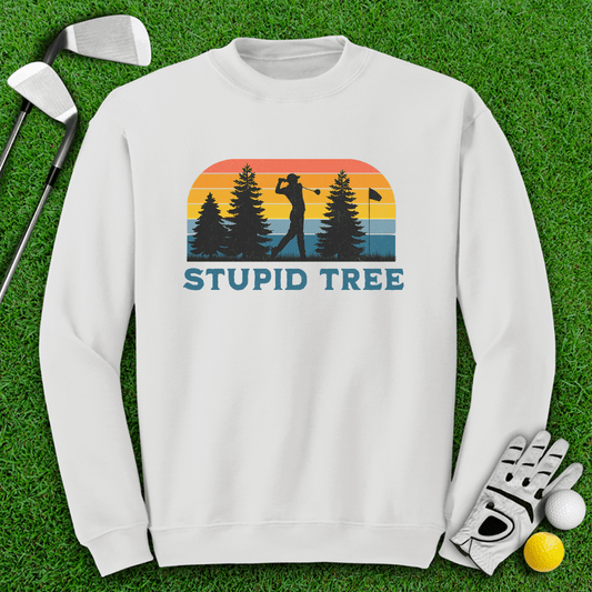 Stupid Tree Retro Sunset Crewneck - TeeHee Golf Gear