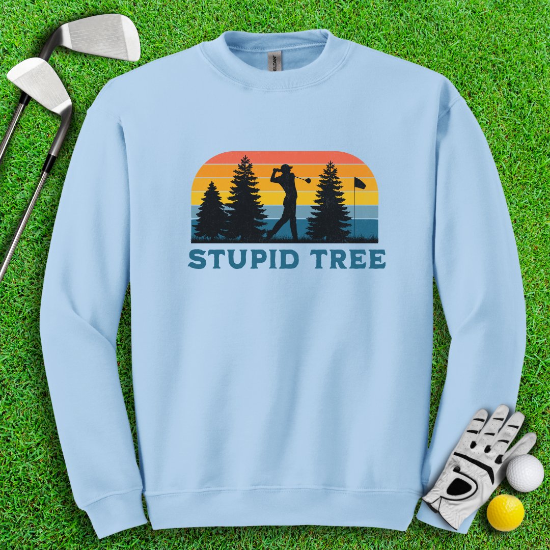 Stupid Tree Retro Sunset Crewneck - TeeHee Golf Gear