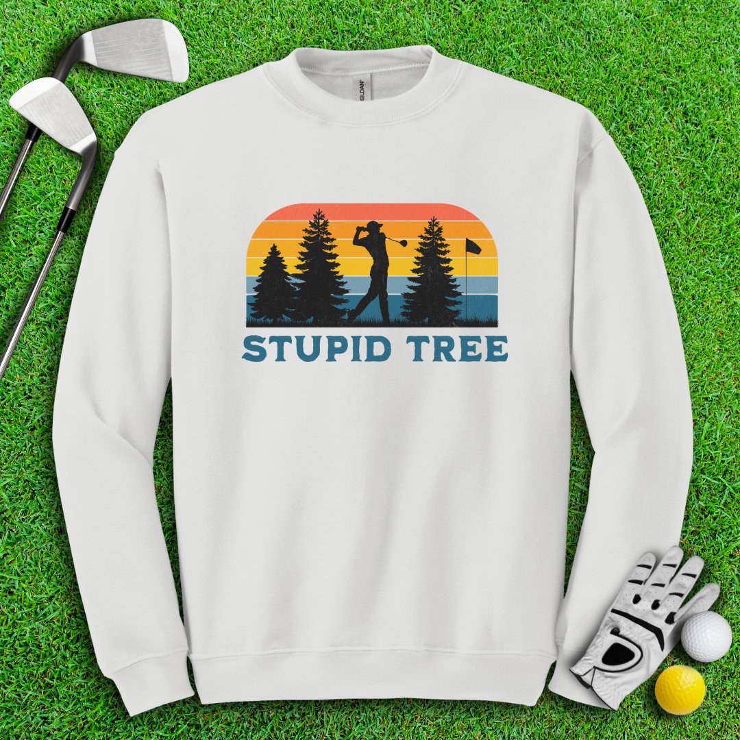 Stupid Tree Retro Sunset Crewneck - TeeHee Golf Gear