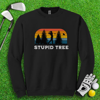 Stupid Tree Retro Sunset Crewneck - TeeHee Golf Gear