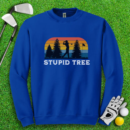 Stupid Tree Retro Sunset Crewneck - TeeHee Golf Gear