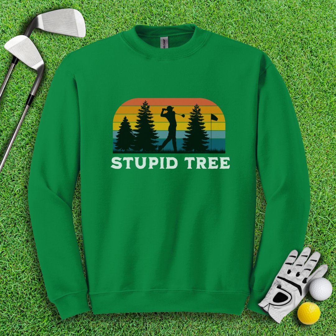 Stupid Tree Retro Sunset Crewneck - TeeHee Golf Gear