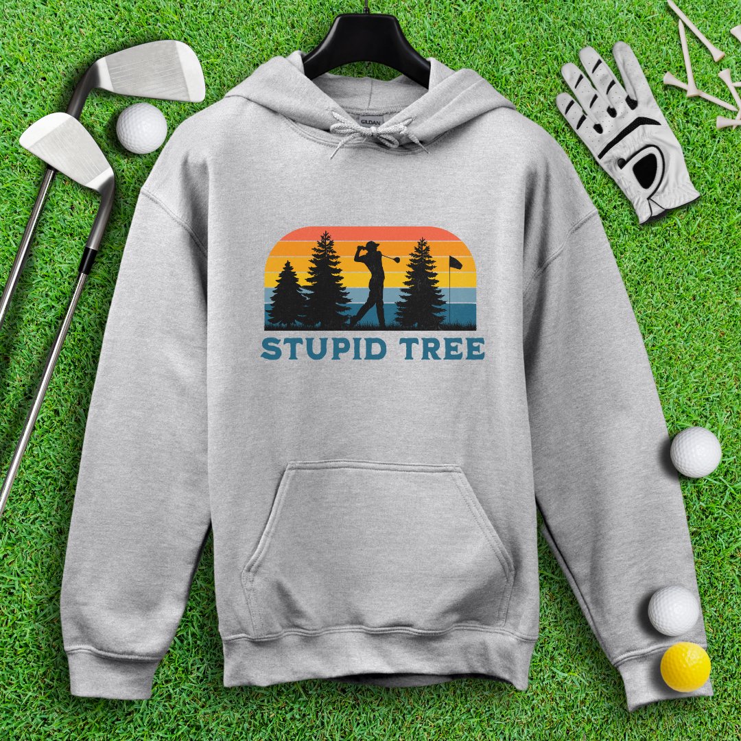 Stupid Tree Retro Sunset Hoodie - TeeHee Golf Gear