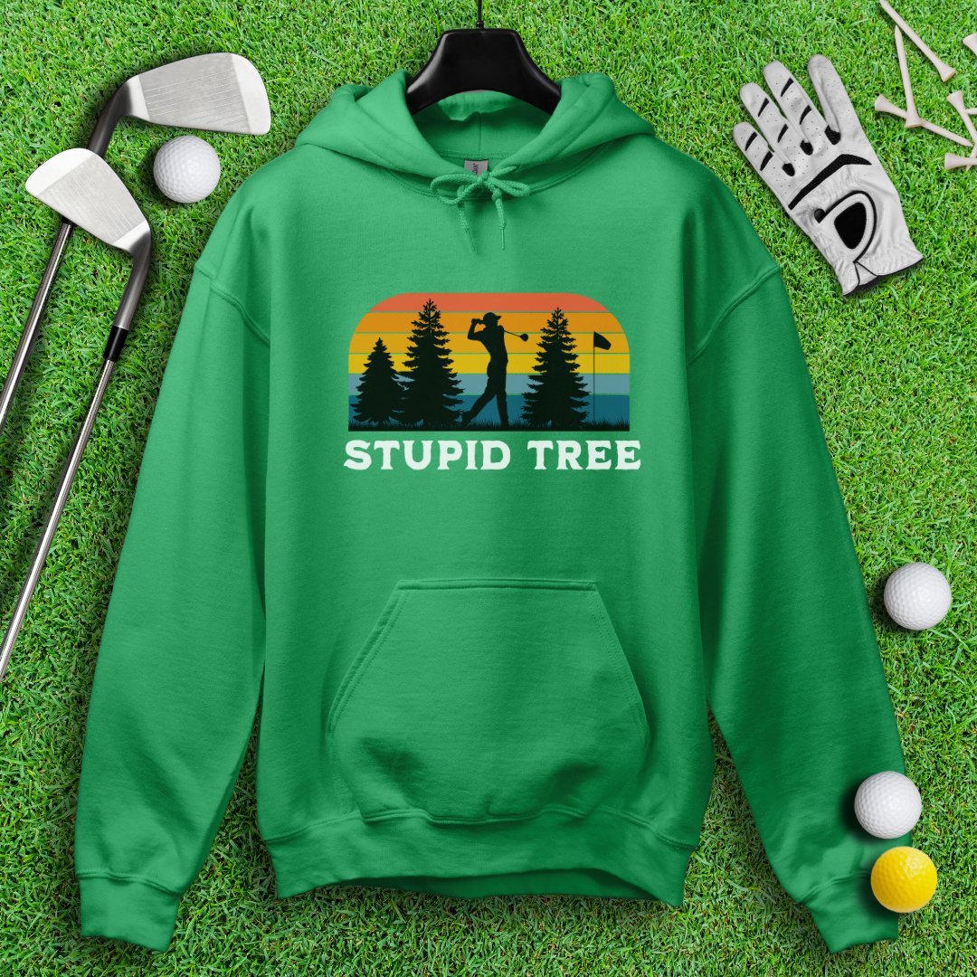 Stupid Tree Retro Sunset Hoodie - TeeHee Golf Gear