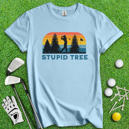 Stupid Tree Retro Sunset T-Shirt - TeeHee Golf Gear