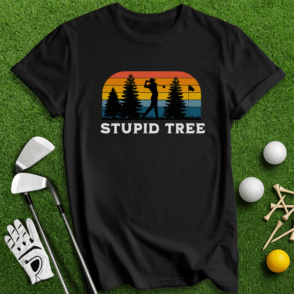Stupid Tree Retro T-Shirt - TeeHee Golf Gear
