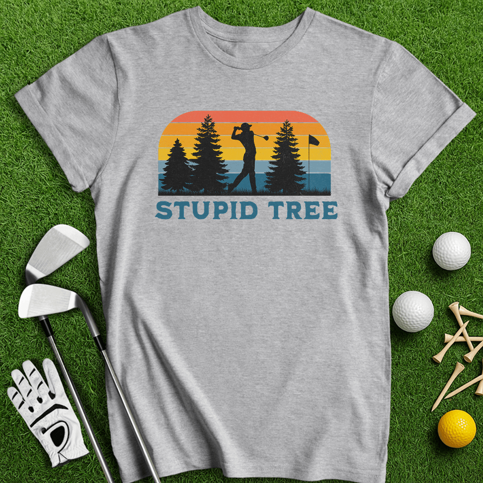 Stupid Tree Retro T-Shirt - TeeHee Golf Gear