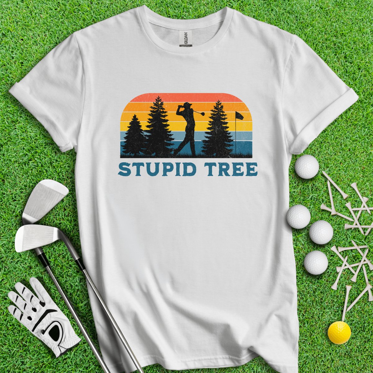 Stupid Tree Retro T - Shirt - TeeHee Golf Gear