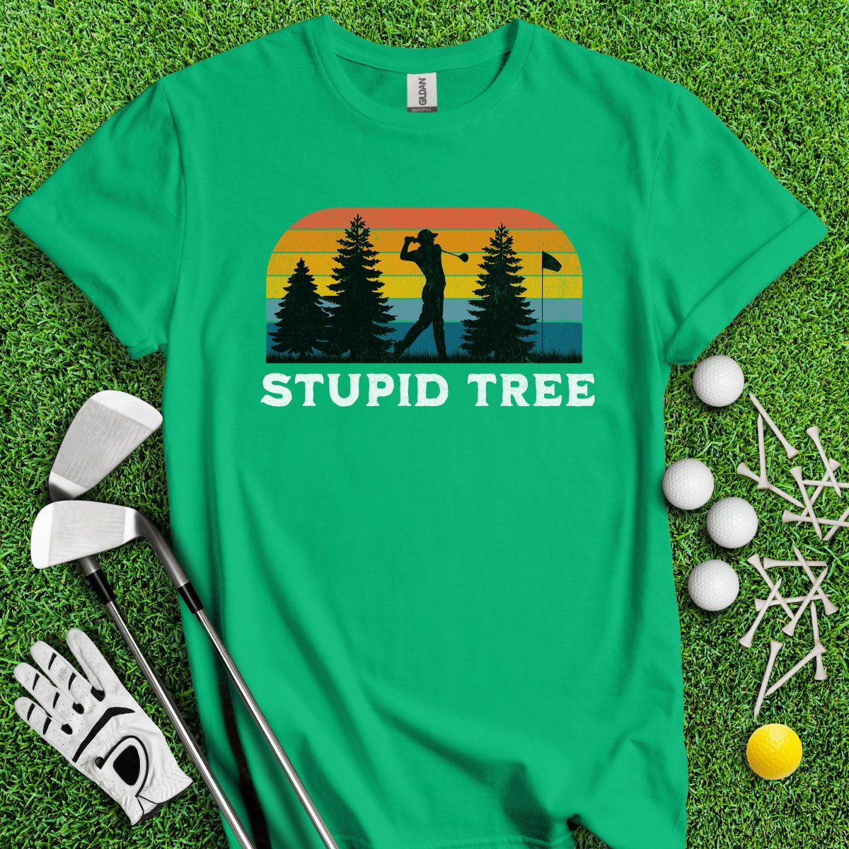 Stupid Tree Retro T - Shirt - TeeHee Golf Gear