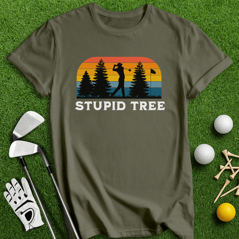 Stupid Tree Retro T-Shirt - TeeHee Golf Gear