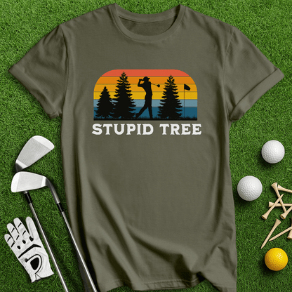 Stupid Tree Retro T-Shirt - TeeHee Golf Gear