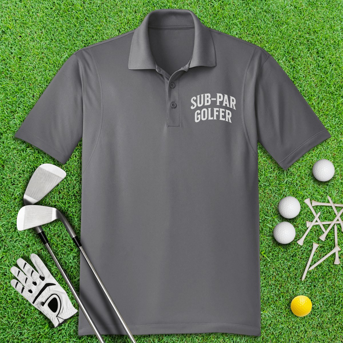 Sub - Par Golfer Funny Pun Polo Shirt - TeeHee Golf Gear