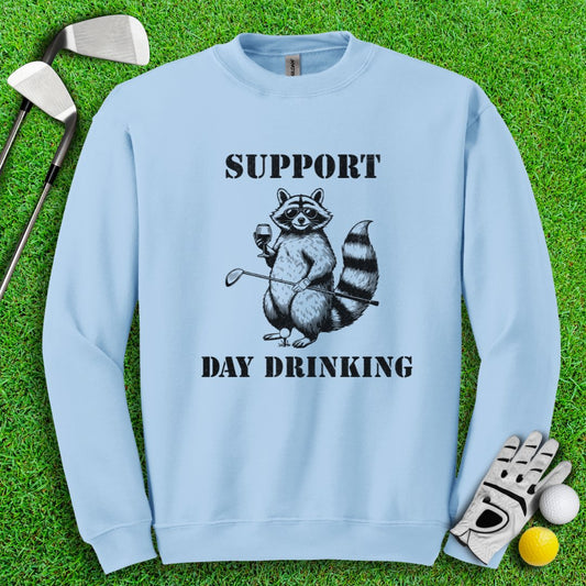 Support Day Drinking Raccoon Crewneck - TeeHee Golf Gear