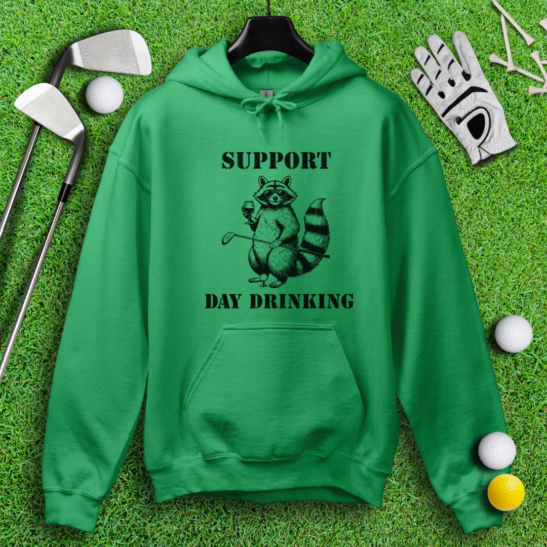 Support Day Drinking Raccoon Hoodie - TeeHee Golf Gear