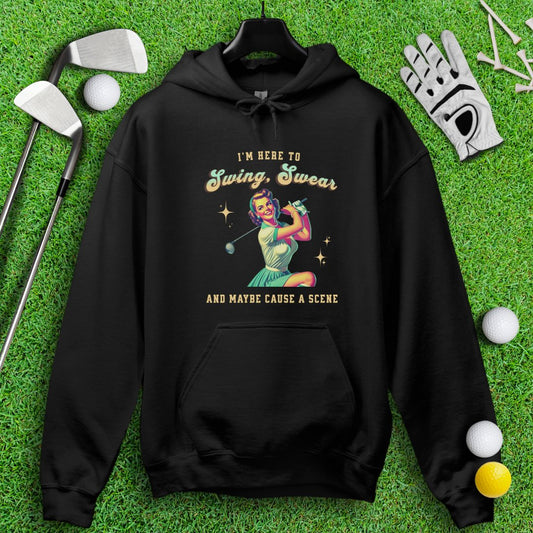 Swing, Swear & Cause A Scene Hoodie - TeeHee Golf Gear