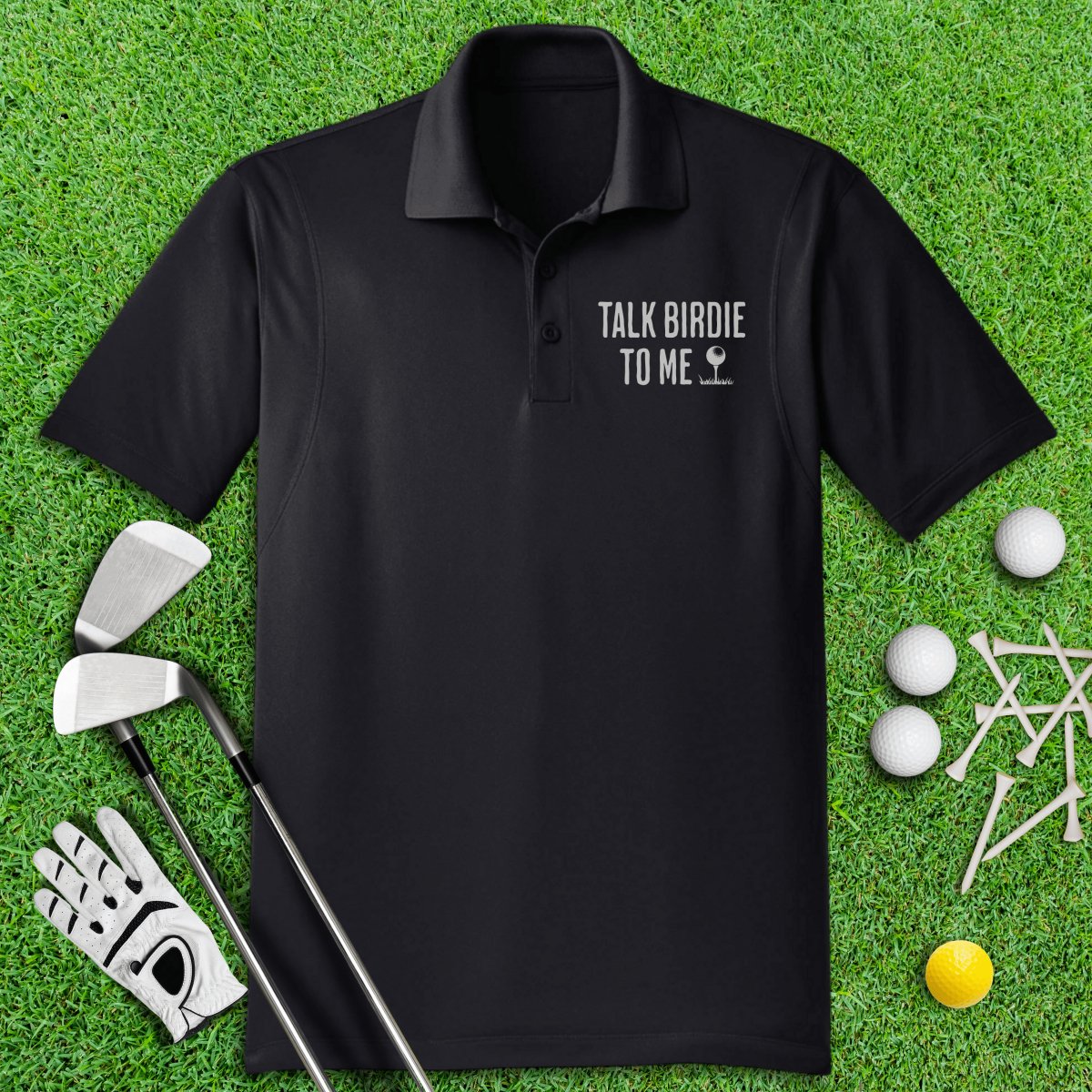 Talk Birdie To Me Funny Golf Polo Shirt - TeeHee Golf Gear