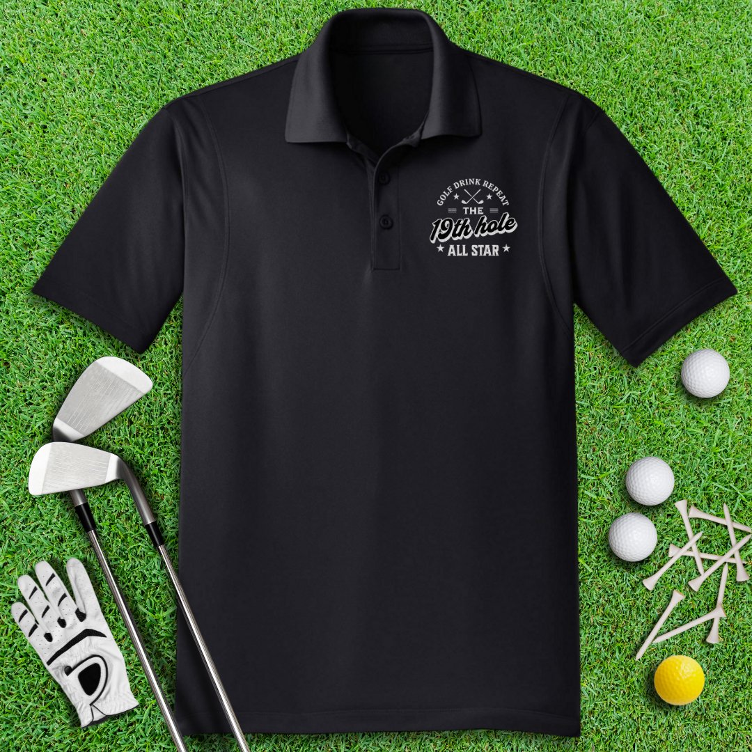 The 19th Hole All Star Polo Shirt - TeeHee Golf Gear