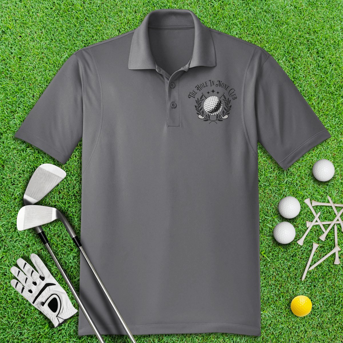 The Hole In None Club Polo Shirt - TeeHee Golf Gear