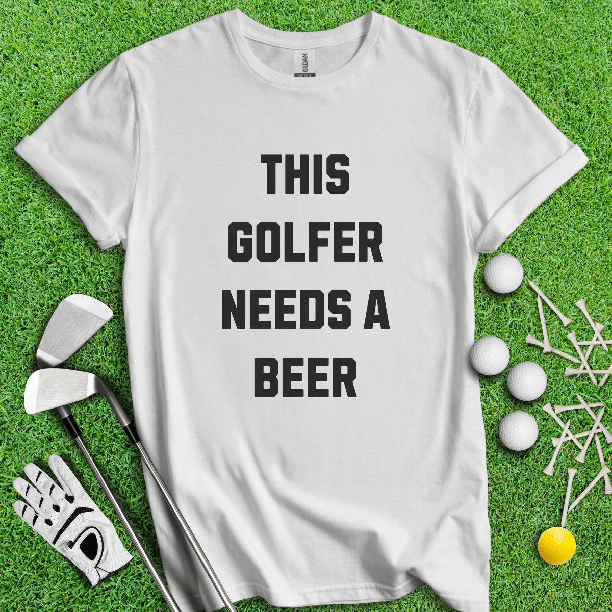 This Golfer Needs A Beer T - Shirt - TeeHee Golf Gear