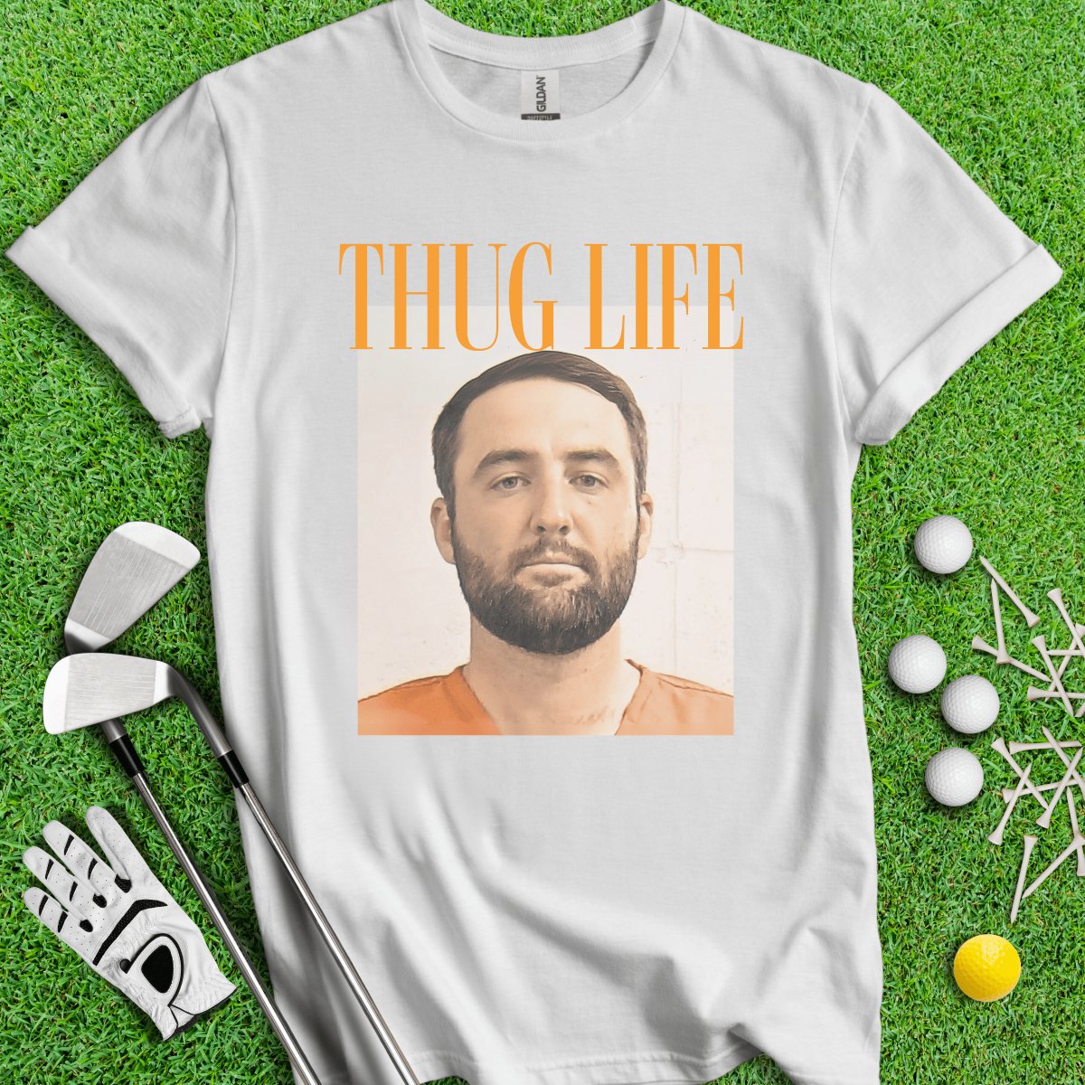 THUG LIFE - Scottie Scheffler Mugshot T - Shirt - TeeHee Golf Gear