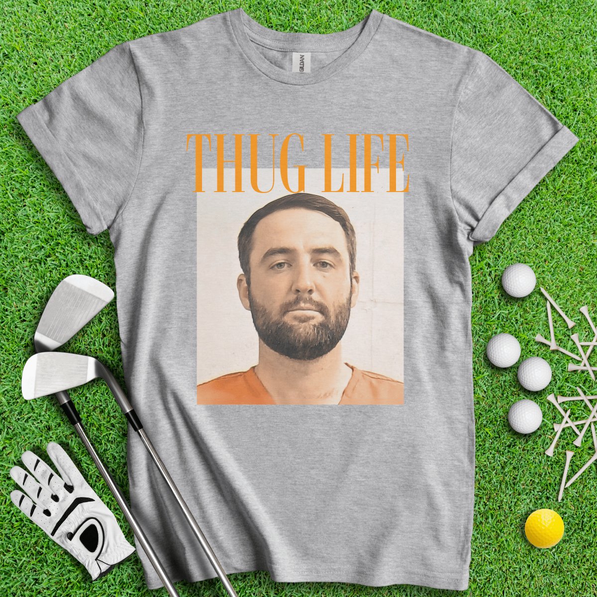 THUG LIFE - Scottie Scheffler Mugshot T - Shirt - TeeHee Golf Gear