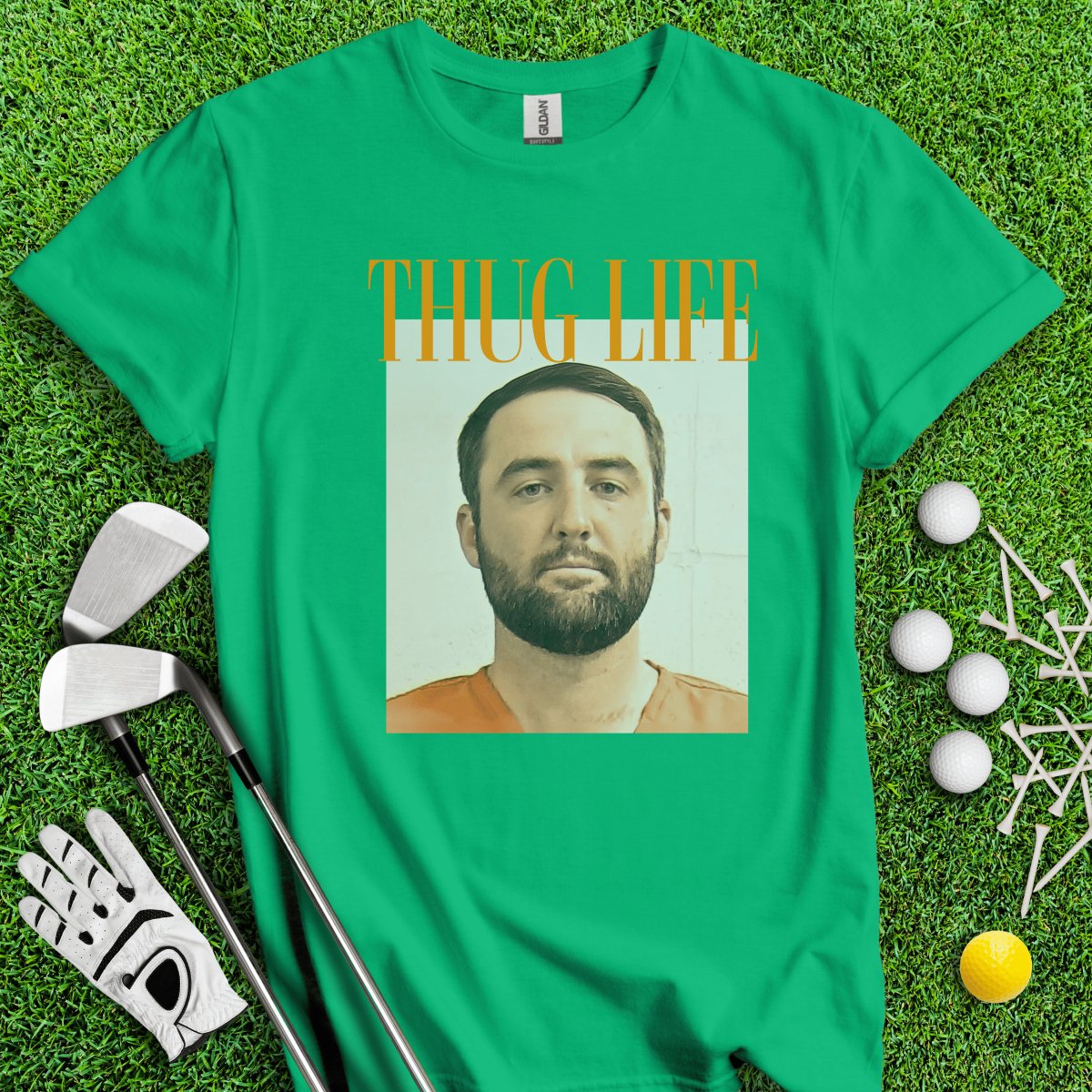 THUG LIFE - Scottie Scheffler Mugshot T - Shirt - TeeHee Golf Gear