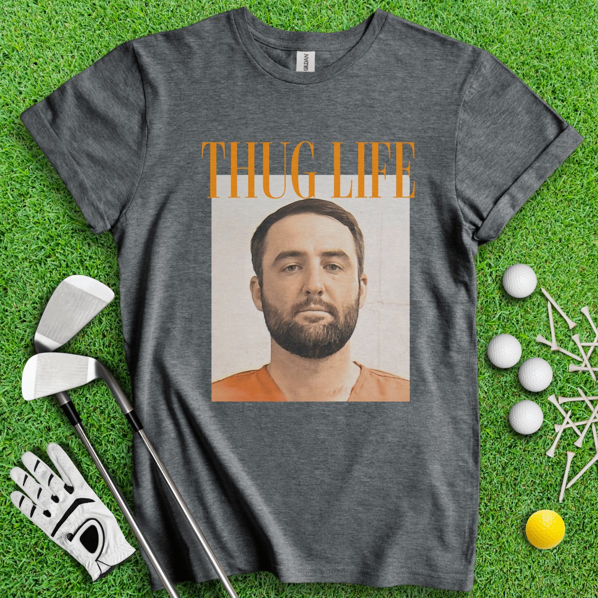 THUG LIFE - Scottie Scheffler Mugshot T - Shirt - TeeHee Golf Gear