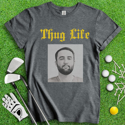 Thug Life - Scottie Scheffler Mugshot T - Shirt - TeeHee Golf Gear