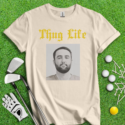 Thug Life - Scottie Scheffler Mugshot T - Shirt - TeeHee Golf Gear