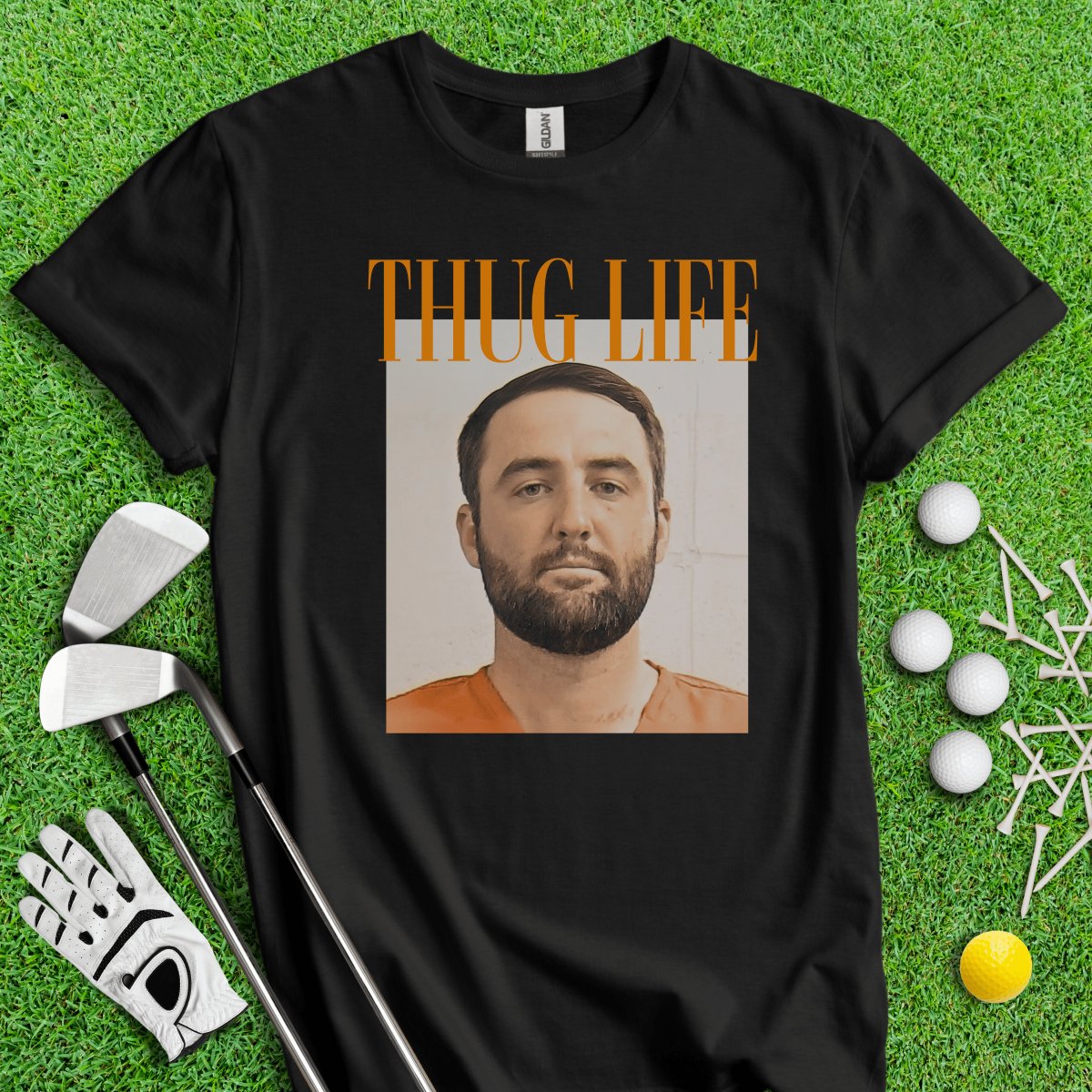 THUG LIFE - Scottie Scheffler Mugshot T - Shirt - TeeHee Golf Gear