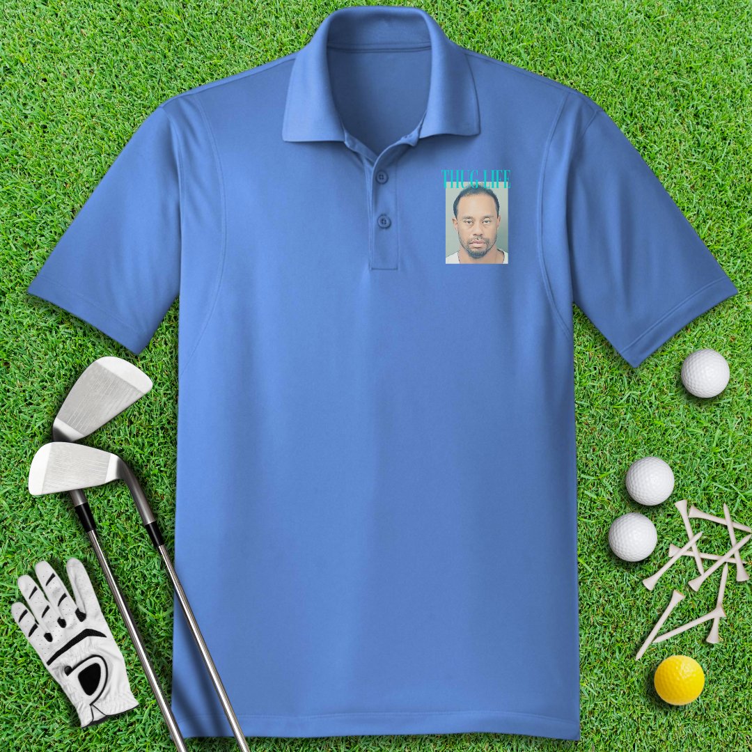 Thug Life - Tiger Woods Mugshot Polo Shirt - TeeHee Golf Gear